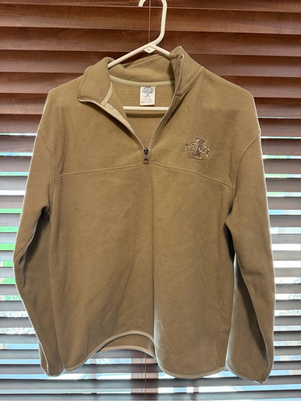 Iowa State University Tan Quarter-Zip Fleece Pullover